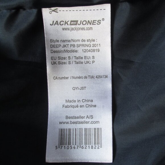 Men's Jack Jones Blue Spring Jacket with Hood Size Small - Picture 4 of 7